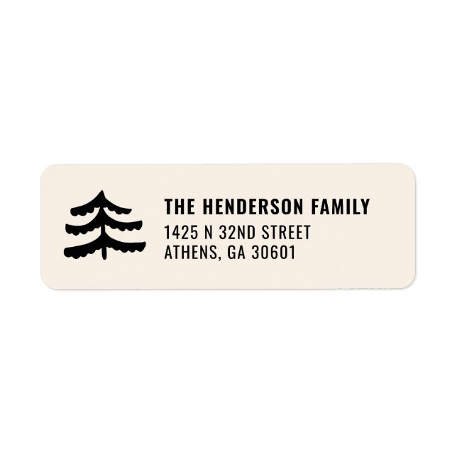 Simple Evergreen Return Address Labels (Front)