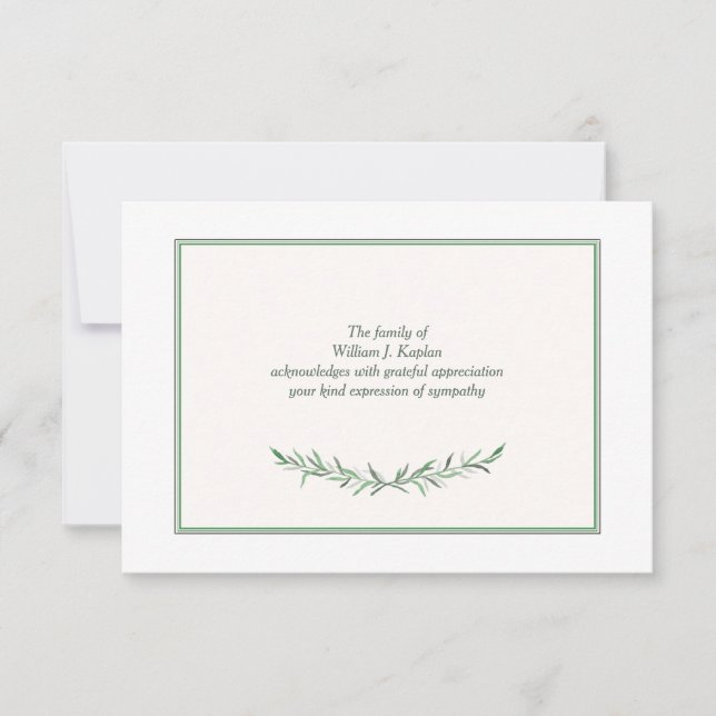 Simple Expression Sympathy Thank You Card (Front)