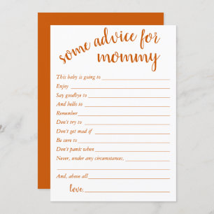 Simple Fall Advice   Burnt Orange Keepsake Card