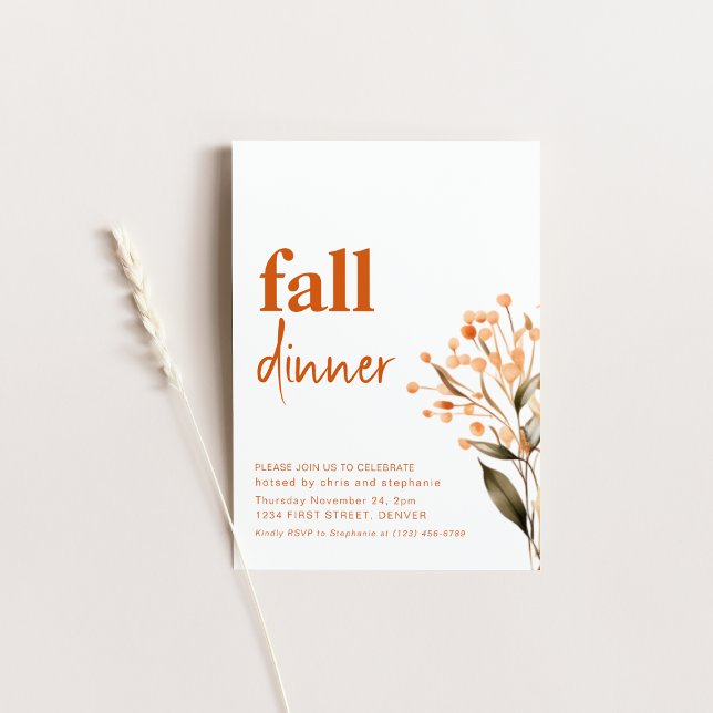 Simple Fall Autumn Dinner Party Invitation (Creator Uploaded)