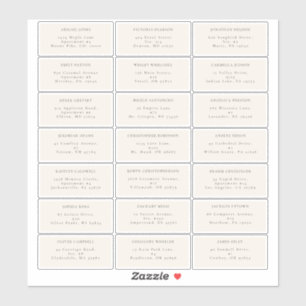 Simple Fall Cream Wedding Guest Address Label