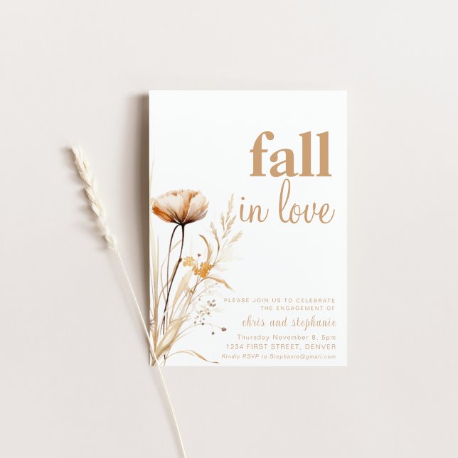 Simple Fall in Love Engagement Party Invite (Creator Uploaded)