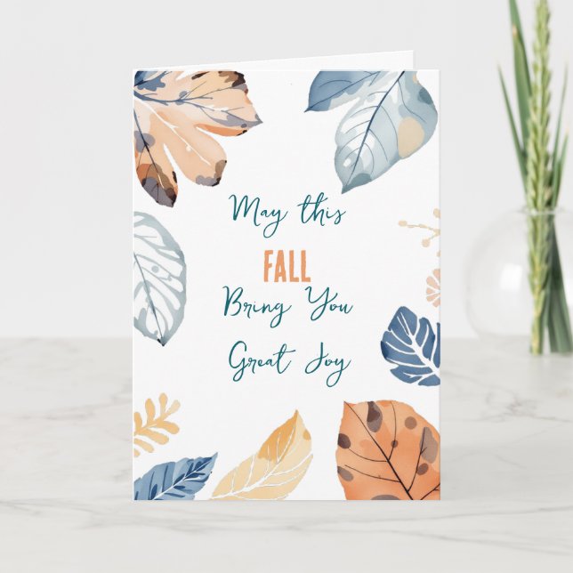 Simple Fall Leaves Photo Atutumn Season Greeting Card (Front)