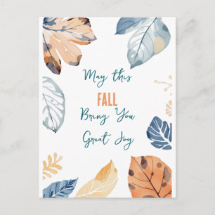 Simple Fall Leaves Photo Atutumn Season Postcard