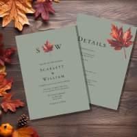 Simple Fall Sage Green Monogram All In One Wedding