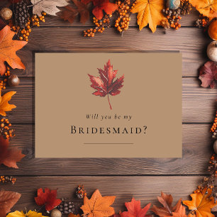 Simple Fall Terracotta Wedding Bridesmaid Proposal Invitation