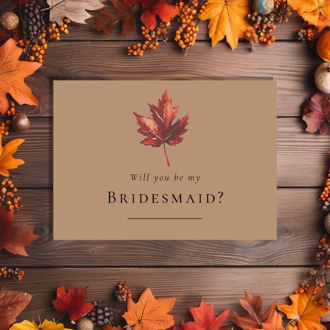 Simple Fall Terracotta Wedding Bridesmaid Proposal Invitation (Creator Uploaded)