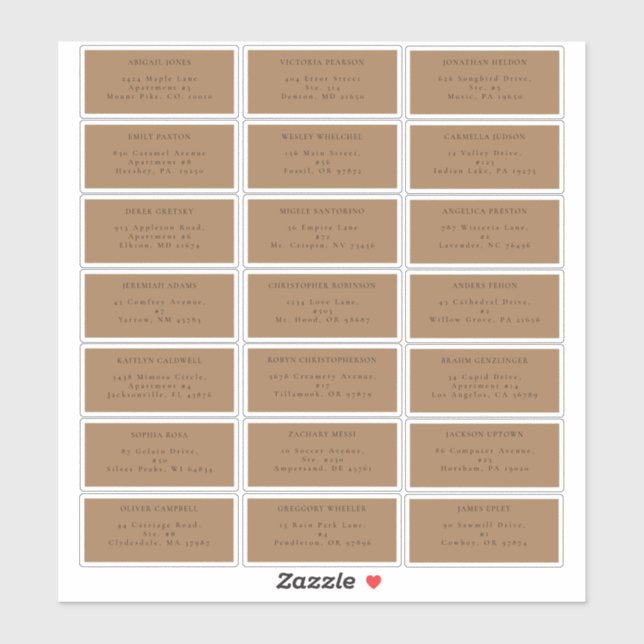 Simple Fall Terracotta Wedding Guest Address Label (Sheet)