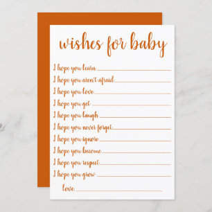 Simple Fall Wishes   Burnt Orange Keepsake Card