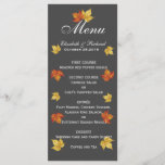 Simple Falling Maple Leaves Wedding Menu Card<br><div class="desc">Customise and personalise this Simple Falling Maple Leaves Wedding Menu Card with your own menu and wedding details.</div>