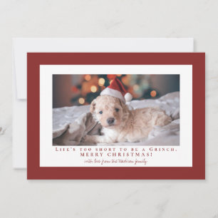 Simple Falu red frame photo Holiday Card