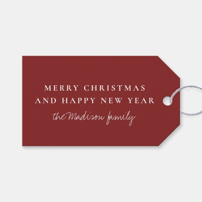 Simple Falu red  Gift Tags (Front (Horizontal))