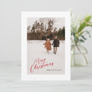 Simple Family Merry Christmas Photo Holidays Holiday Card