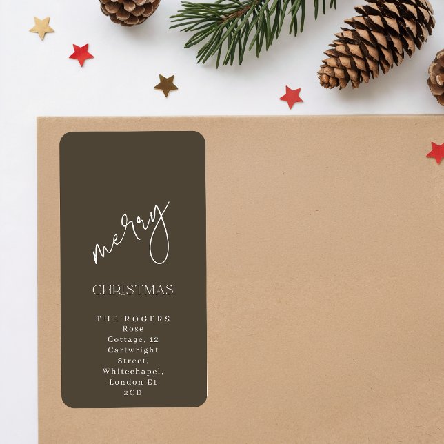 Simple Family Merry Christmas Return Address Label (Creator Uploaded)
