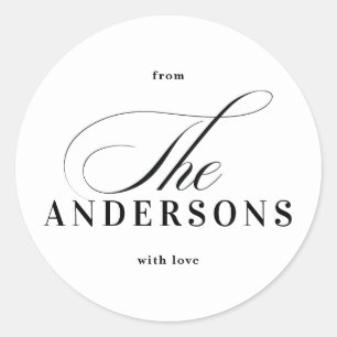 Simple Family Name Christmas Holiday Sticker