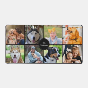Simple Family Pets 8 Photo Collage Custom Desk Mat