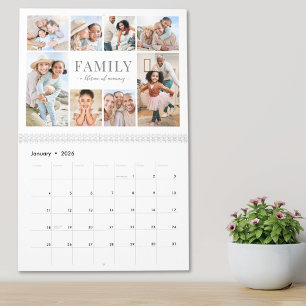 Simple Family Photo Collage Calendar