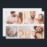 Simple Family Photo Grid Collage Merry Christmas  Thank You Card<br><div class="desc">Celebrate the season with this Simple Family Photo Grid Collage Merry Christmas Card Template—a heartfelt way to share your love and joy with friends and family. This modern holiday greeting card features a clean, minimalist design with a six-photo grid layout, perfect for showcasing your favourite family moments from the year....</div>