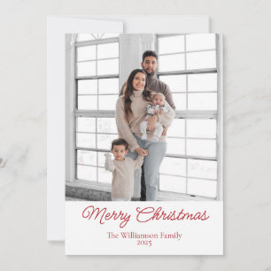 Simple Family Photo Merry Christmas Holiday Card
