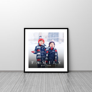 Simple Family Photo Typography Minimalist Vignette Print