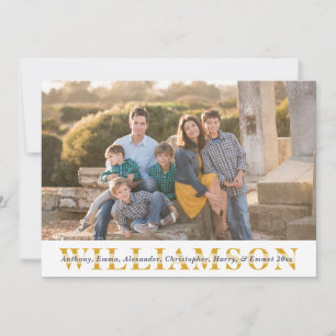 Simple Family Portrait Last Name Holiday Card