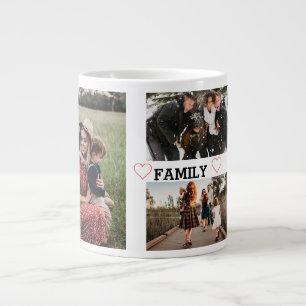 Simple Family Three Photo Large Coffee Mug