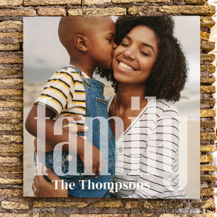 Simple Family Typography Minimalist Overlay Custom Photo Print