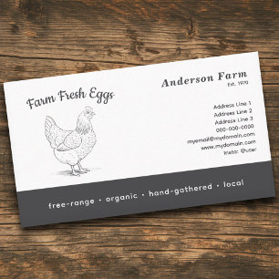 Simple Farm Fresh Eggs with Hen Business Card