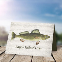 Simple Father's Day Vintage Rustic Fishing Walleye