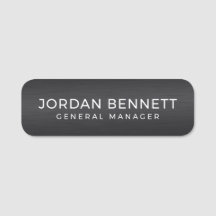 Simple Faux Black Title Employee Magnetic