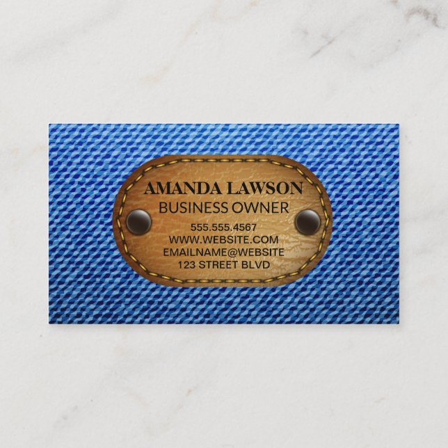 Simple Faux Cork Print Business Card (Back)