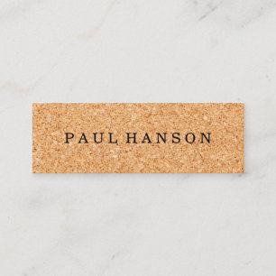 Simple Faux Cork Print Mini Business Card
