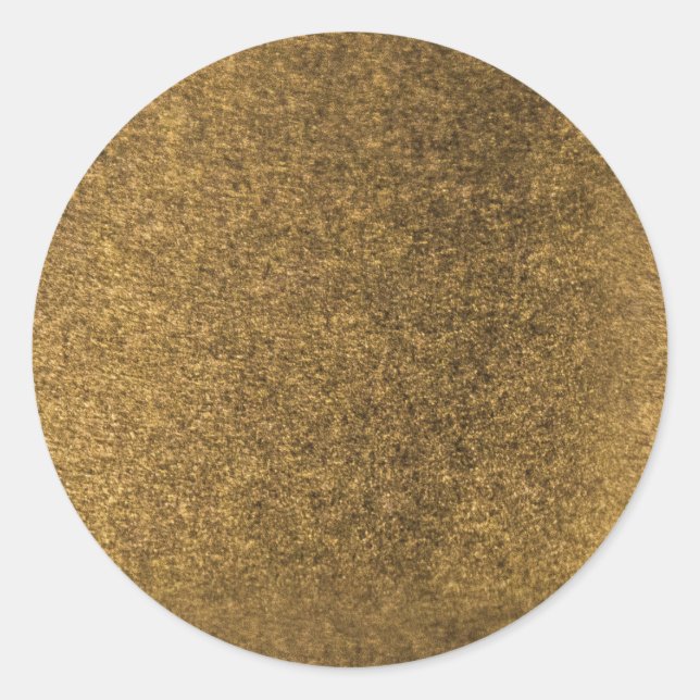 Simple Faux Gold Foil. Classic Round Sticker (Front)