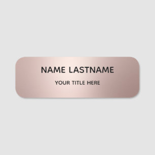 Simple Faux Gold Personalised Safety Pin or Magnet Name Tag