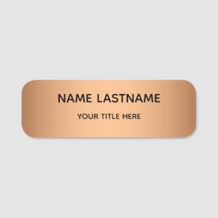 Simple Faux Gold Personalised Safety Pin or Magnet Name Tag