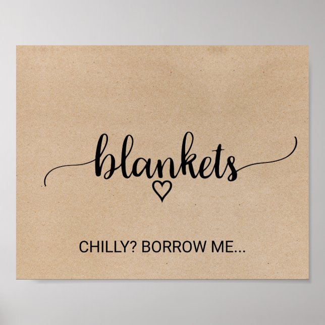 Simple Faux Kraft Calligraphy Blankets Poster (Front)