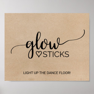 Simple Faux Kraft Calligraphy Glow Sticks Sign