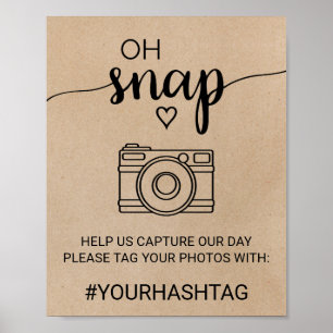 Simple Faux Kraft Calligraphy Oh Snap Sign