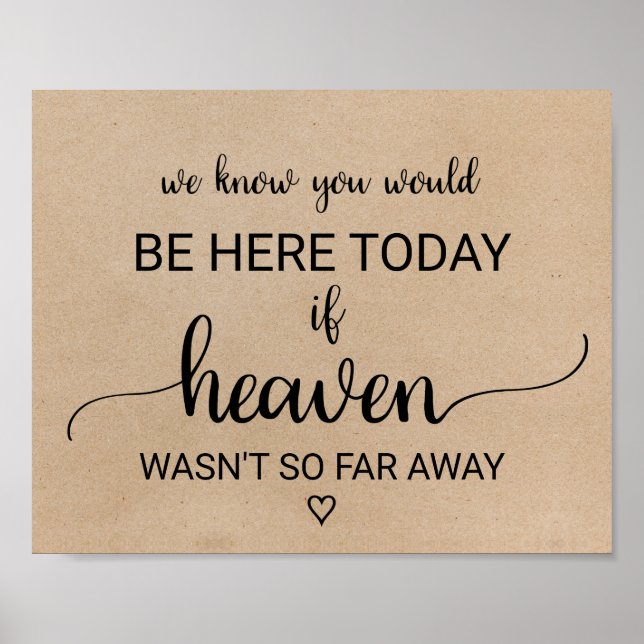 Simple Faux Kraft If Heaven Wasn't So Far Away Poster (Front)