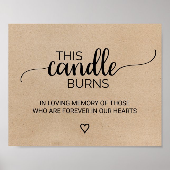 Simple Faux Kraft This Candle Burns Sign (Front)