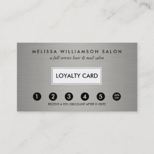 Simple Faux Silver Customer Loyalty Punch Card