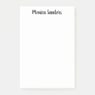 Simple Feminine Girly Modern Chic Black Script Post-it Notes