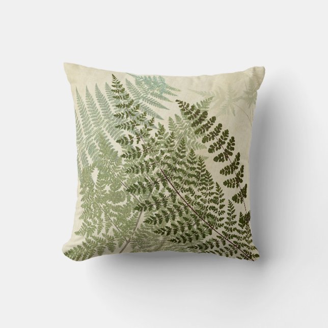 Simple Ferns Leaves Layered Throw Pillow (Front)