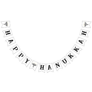 Simple Festival of Lights Menorah Hanukkah Bunting