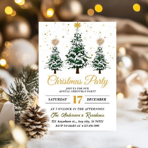Simple Festive Christmas Party Invitation