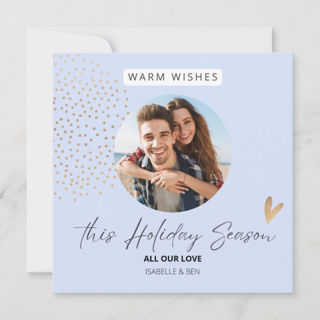 Simple Festive Couple Photo Christmas Holiday (Front)