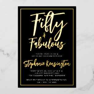 Simple Fifty and Fabulous Gold 50th Birthday Party