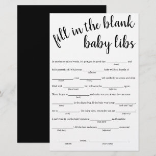 Simple Fill in the Blanks   Black Baby Shower Game