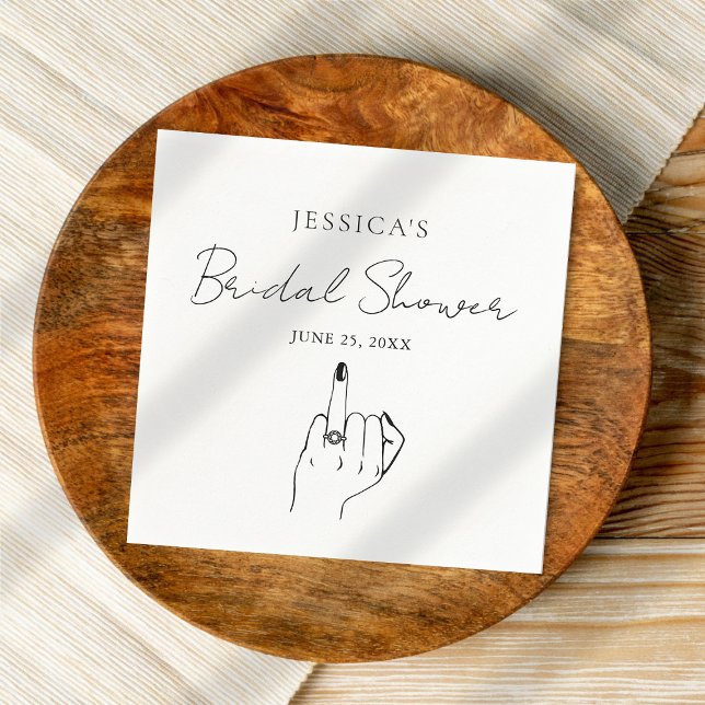 Simple Finger Ring Bridal Shower Napkins  (Creator Uploaded)