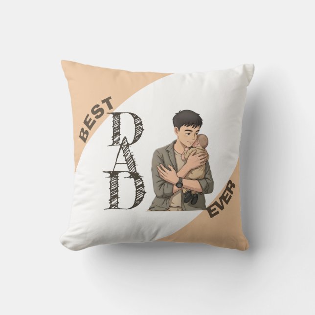 Simple First Father’s Day Anime Style Cushion (Front)